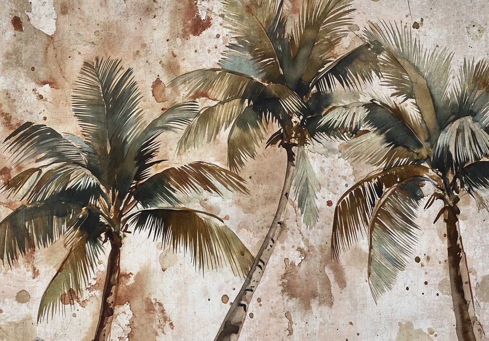 Fototapeta Palmy Las Sepia Wakacje Tropiki 3D Twój Rozmiar + KLEJ