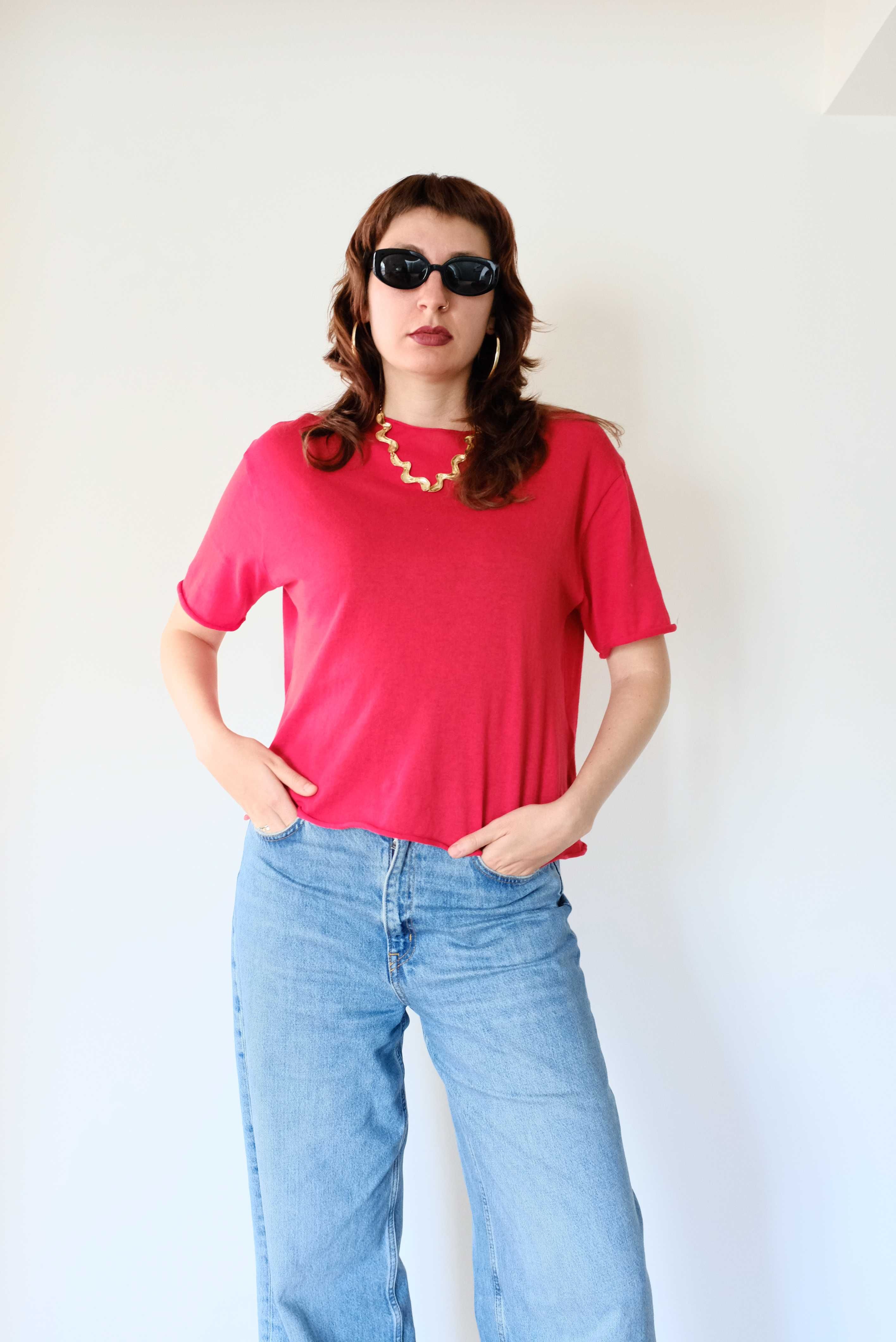 T-shirt Vermelha da Massimo Dutti Tamanho S–M (36–40)