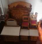 MINIATURA - mobília de quarto em madeira