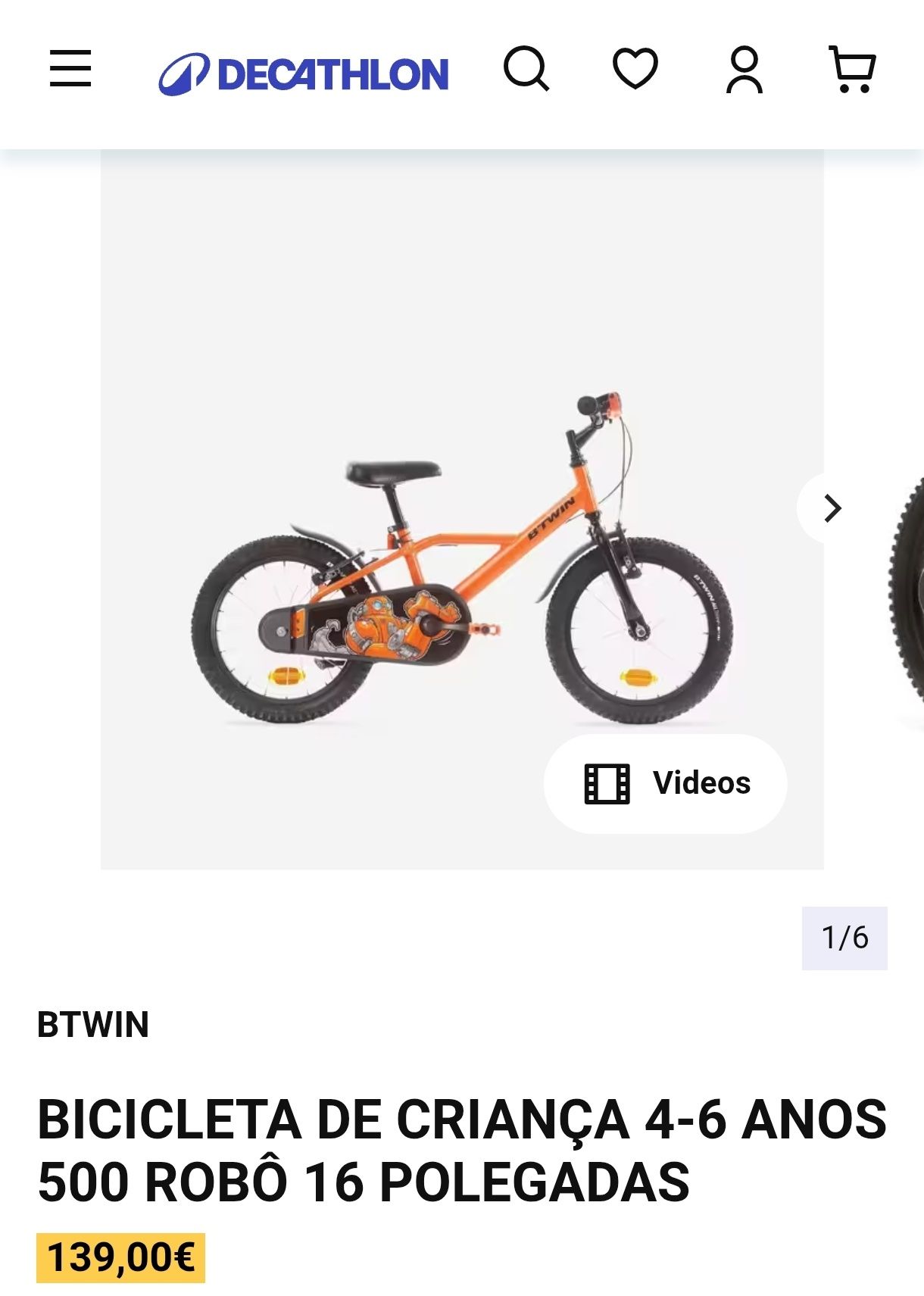 Bicicleta criança Decathlon nova