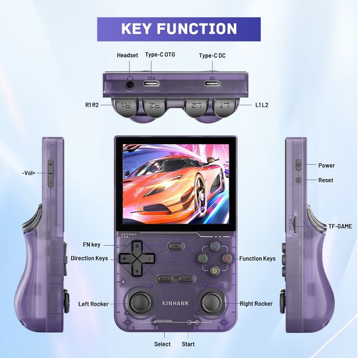 Khank K36 videogame portátil,16000 jogos, emulador para ps1/psp etc...