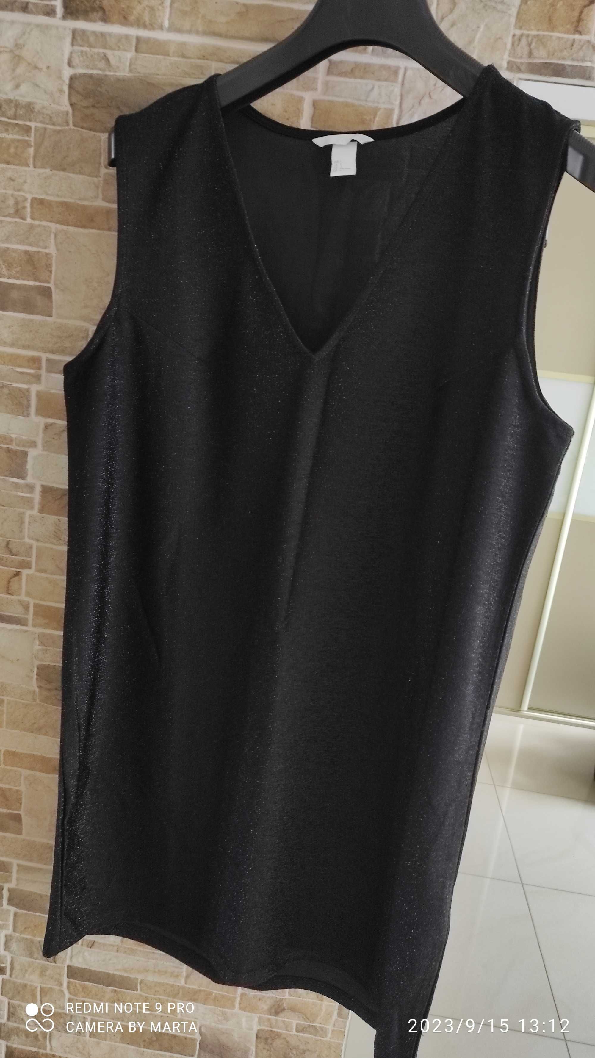 Sukienka damska H&M czarna, brokatowa w rozm. L andrzejki, sylwester