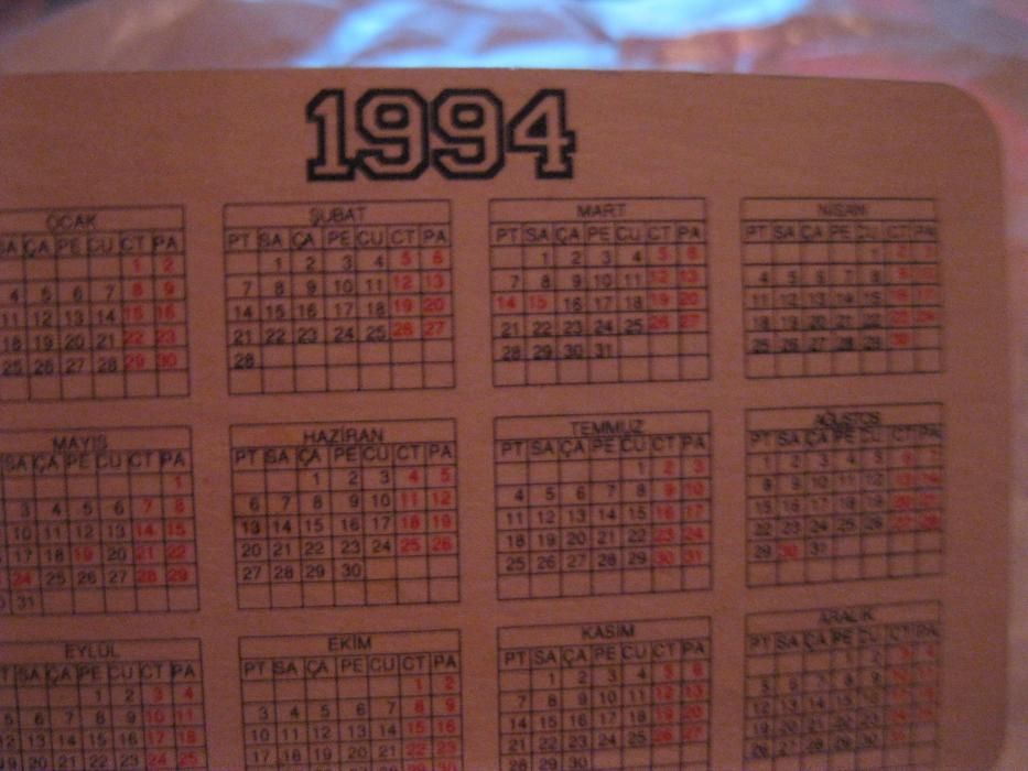 карманный календарик коллекционный левис LEVIS 1994г иностранный язык