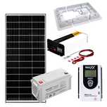 Zestaw fotowoltaiczny OFF-GRID 200W 12V z akumulatorem i przetwornicą