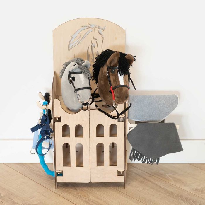 Stajnia drewniana dla 1-2 Hobby Horse konik na kiju stojak