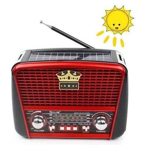 Przenośne radio solarne w stylu retro