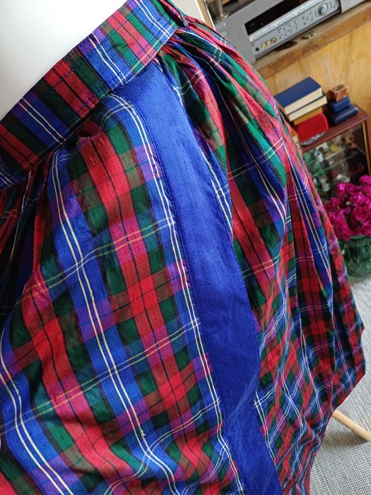Tafta jedwabna Otto Hofer Grassau 42 XL spodnica maxi długa vint