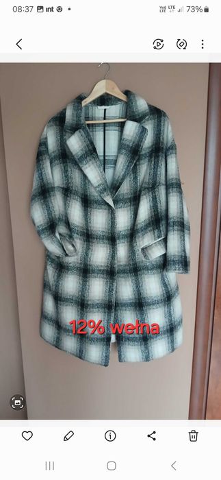 Płaszcz oversize z dodatkiem wełny rozmiar 48/50/52 5 XL  H&M