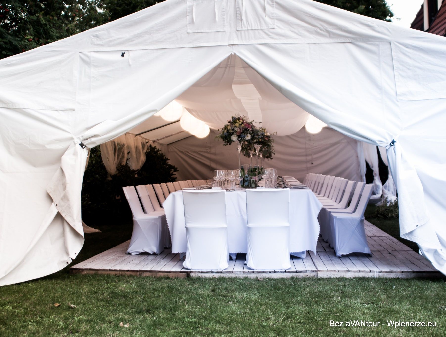 Namiot imprezowy z podłogą, 6x12m, biały, solidny, PVC, wzmocniony,.