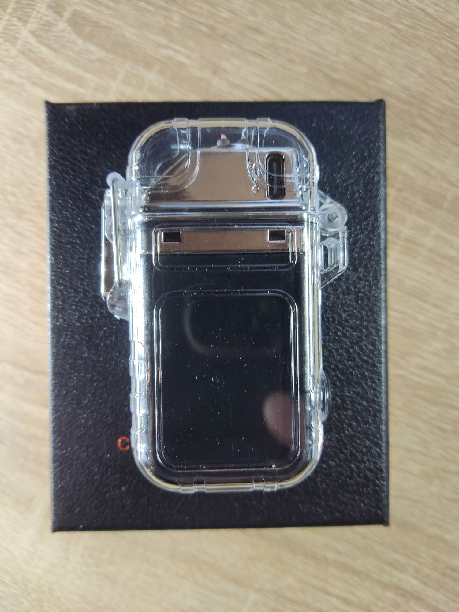 Электроимпульсная зажигалка USB-209, карманная с фонариком 9033