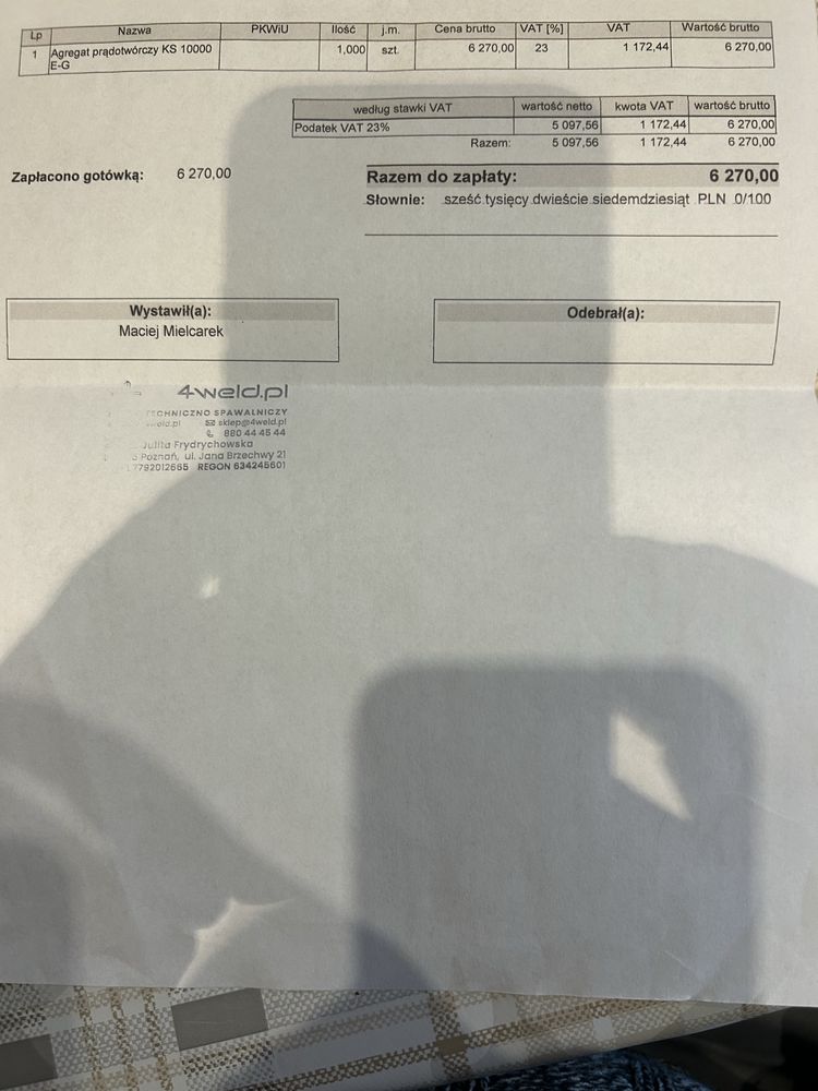 Agregat pradotwórczy K1S0000 Gaz Benzyna