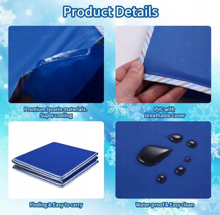 Żelowa Mata Chłodząca, 140 × 70 Cm, Poduszka Chłodząca