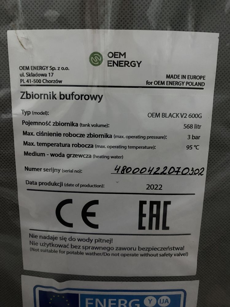 Zbiornik buforowy bufor 600Litrów