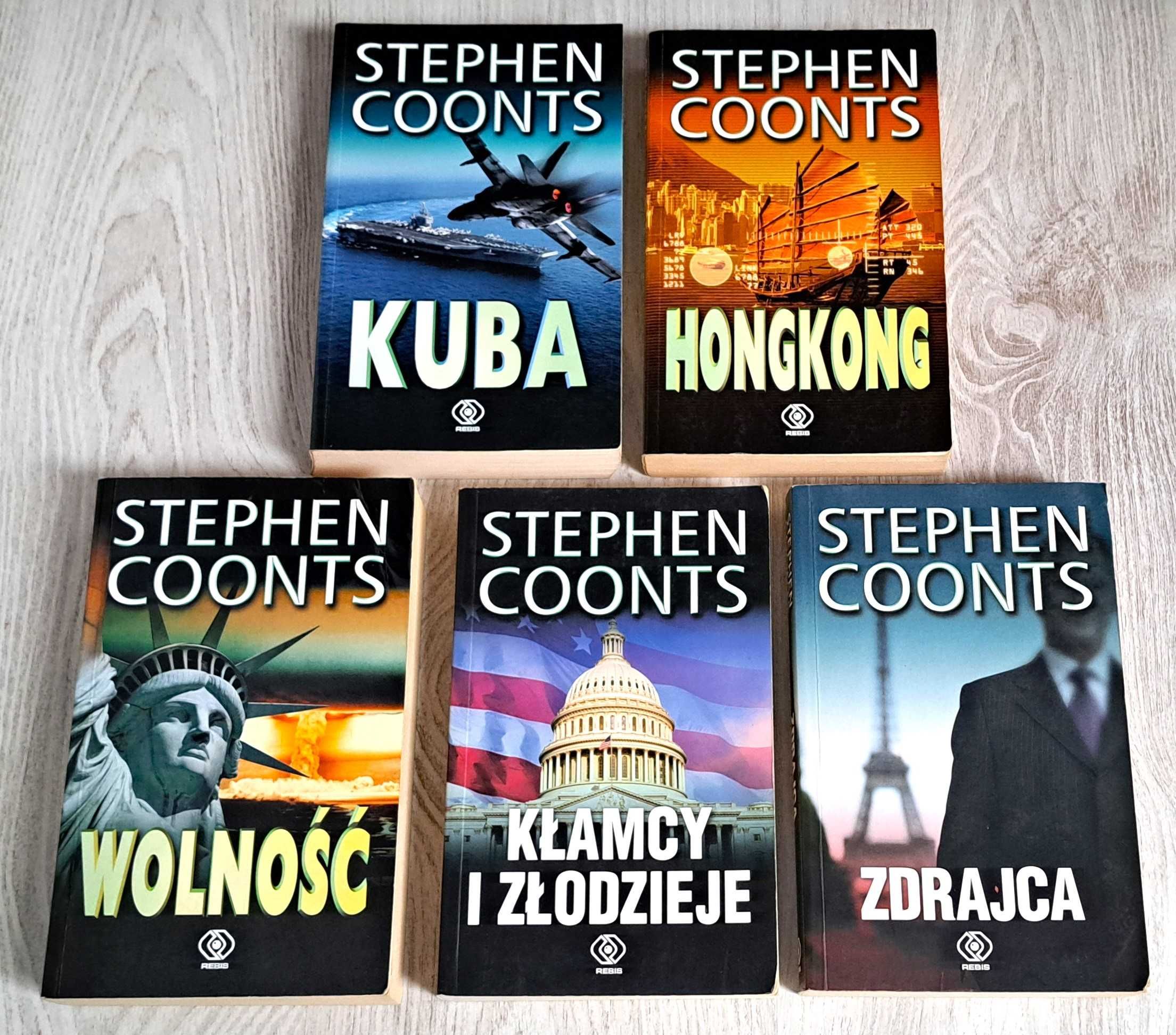 5x Stephen Coonts Wolność Zdrajca Hongkong Kłamcy i złodzieje Kuba