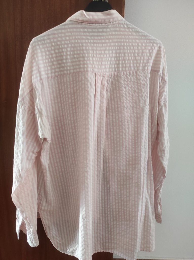 Vendo camisa Zara tamanho M, rosa e branco