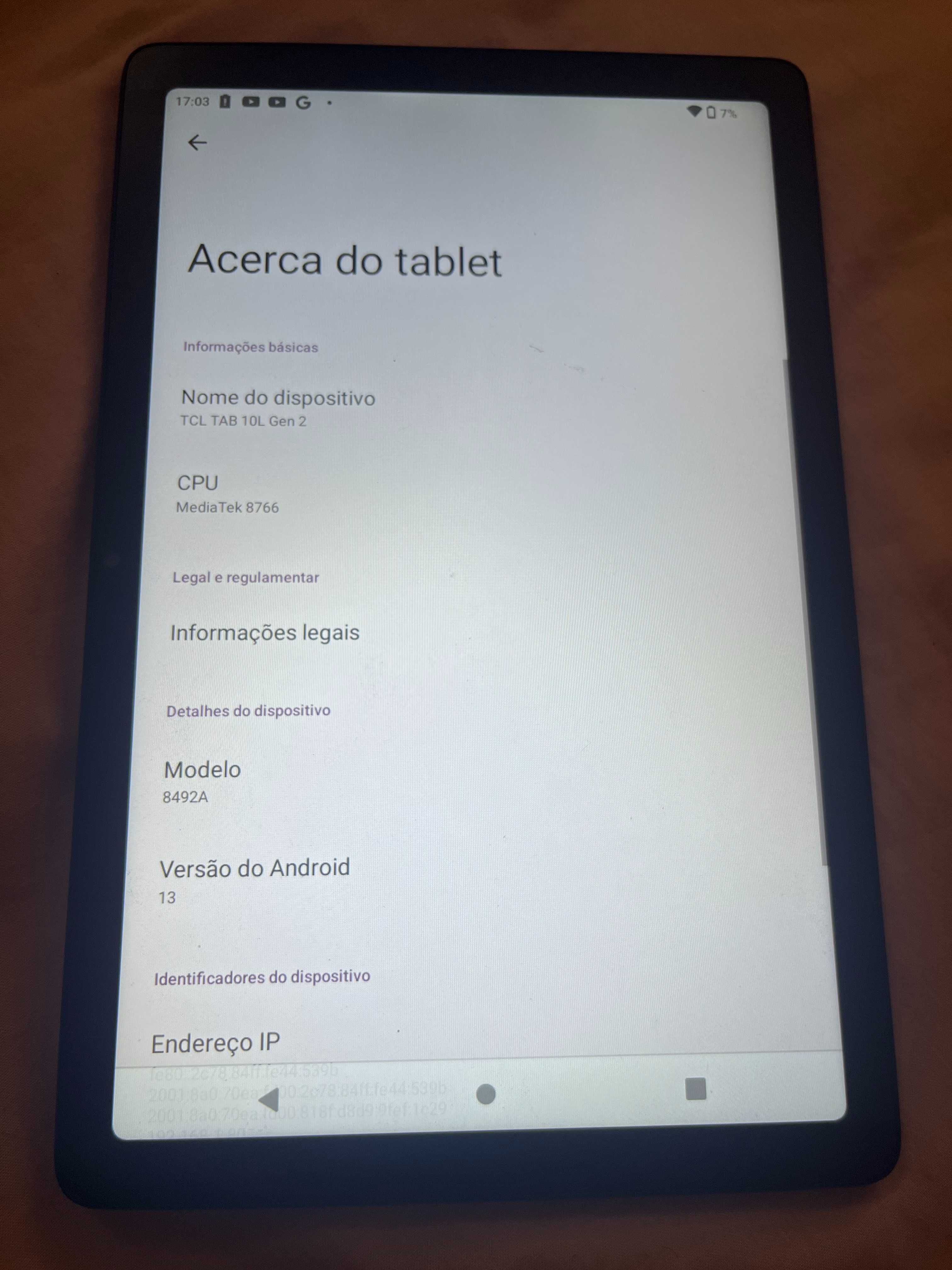 Tablet Android TCL TAB 10 Gen 2