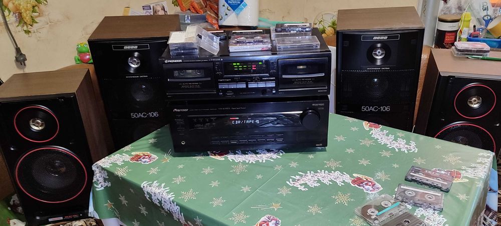 музыкальный центр PIONEER ресивер VSX-409RDS манитофон CT-W205R