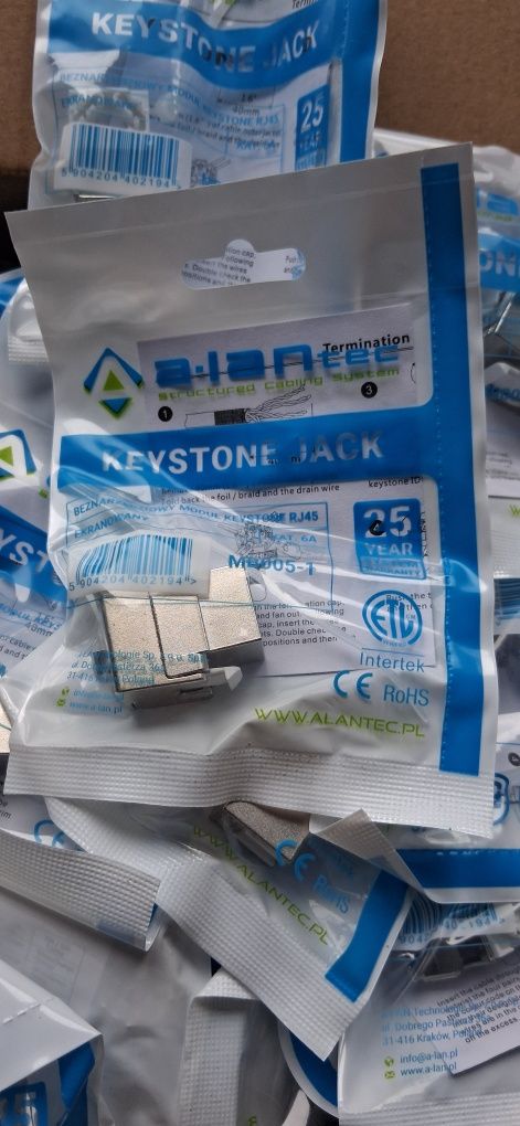 Moduł Keystone Jack Rj45 Kat. 6 A, Beznarzędziowy  alan-tec