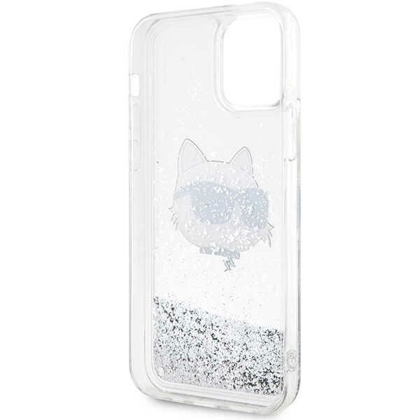 Etui Karl Lagerfeld Glitter Choupette iPhone 12/12 Pro Silver