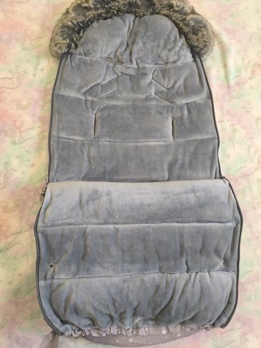 TiniMini Śpiworek z futerkiem - wózek/sanki + mufka