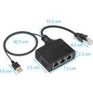 Adapter sieciowy, 1 do 3 rozdzielaczy Ethernet 1000 Mb/s