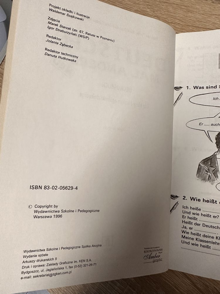 Deutsch mal anders podręcznik i ćw. do j. niemieckiego.Cena za kpl