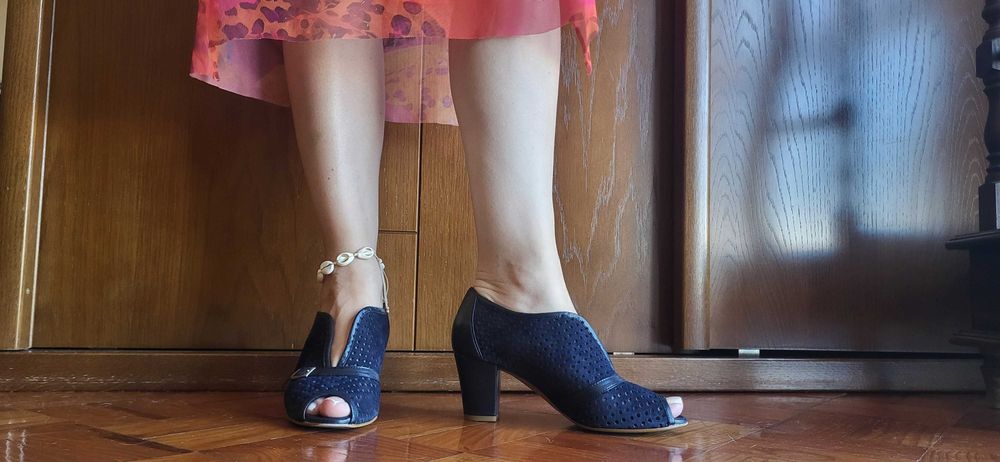Sapatos Camursa Azul Marinho Tam 36