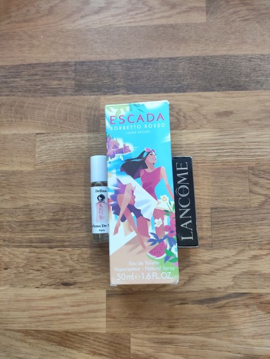 Zestaw Perfumy Escada+tusz do rzęs Lancome i olejkowe perfumy