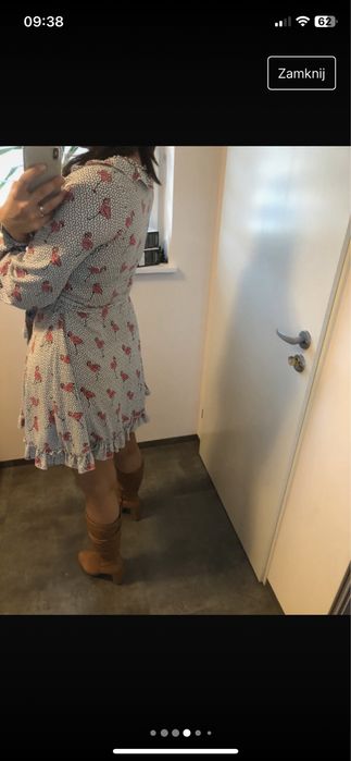 La gabrielle sukienka we flamingi niebieska