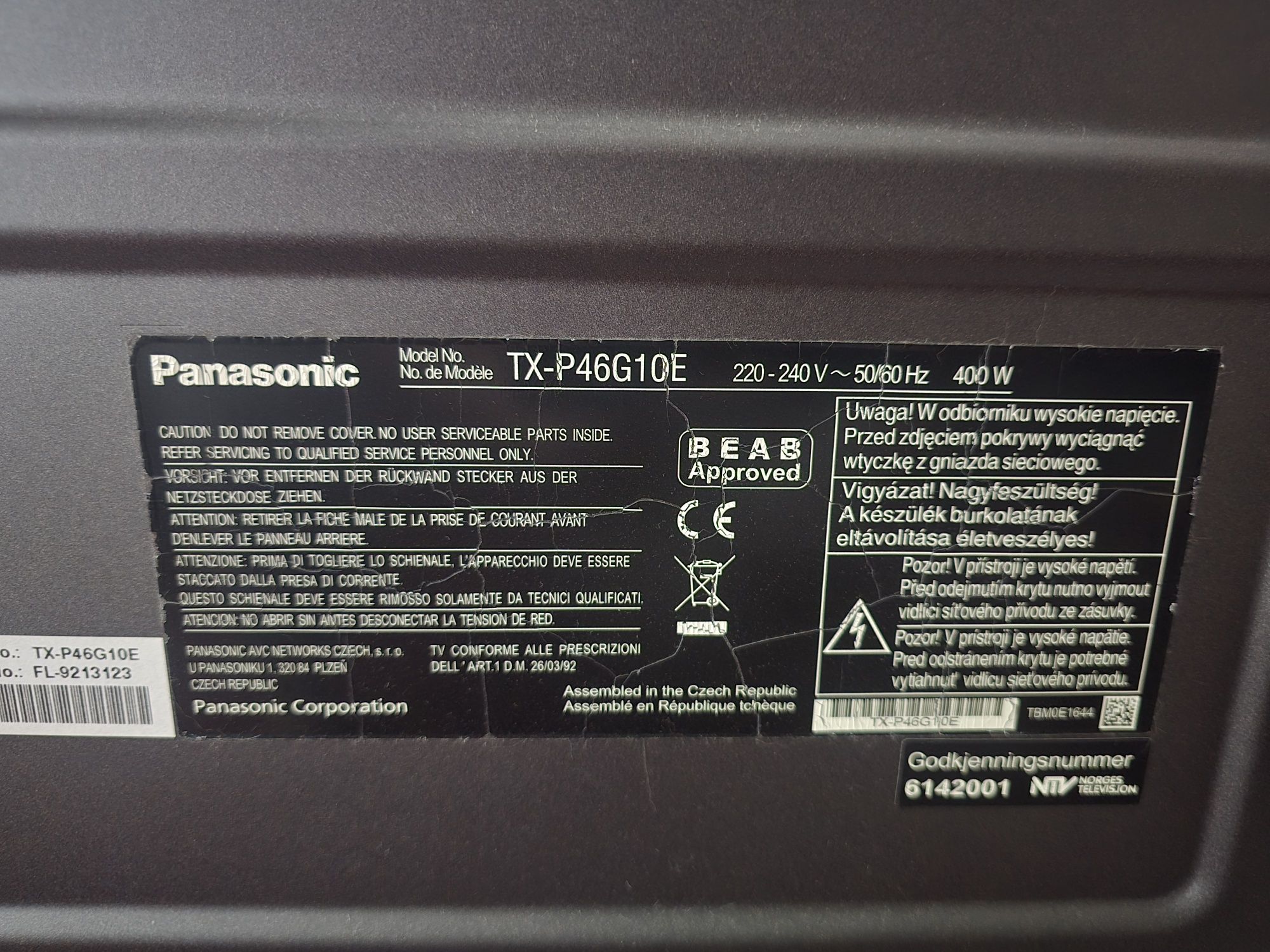 Tv lcd plasma panasonic 46" c avaria