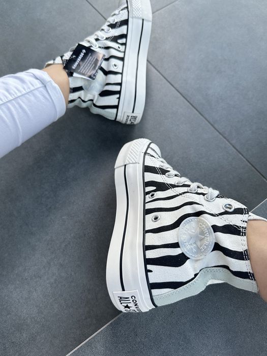 Кеди Converse Lift Hight Zebra Висока Платформа Кроссовки