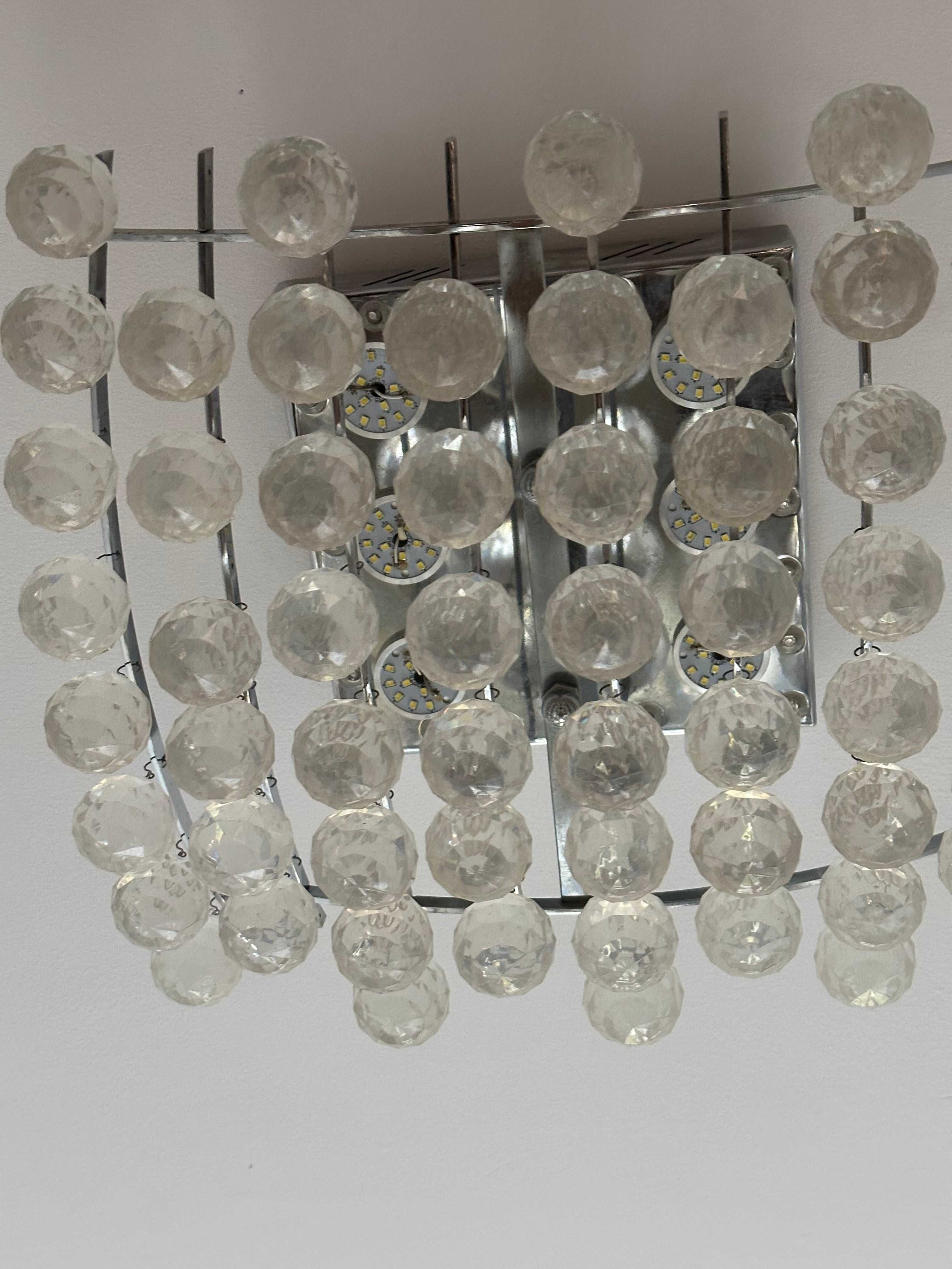 Lampa LED 2 tryby oświetlenia kryształki