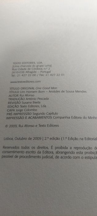 Um Homem Bom, Aristides de Sousa Mendes - Rui Afonso