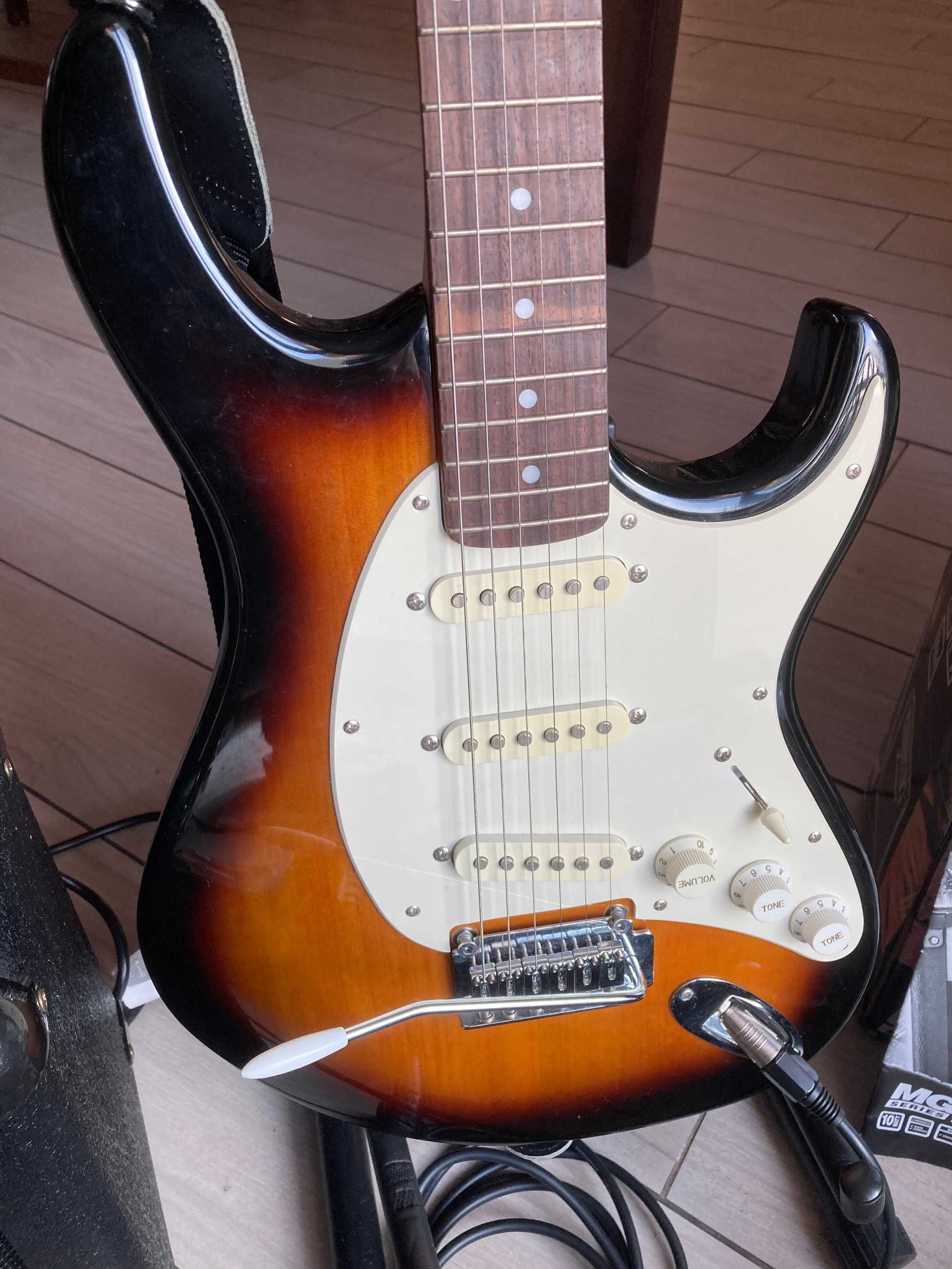 Gitara elektryczna Cort + Marshall + stojak + pokrowiec - idealny stan