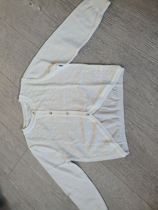 Sweter kardigan dziecięcy biały