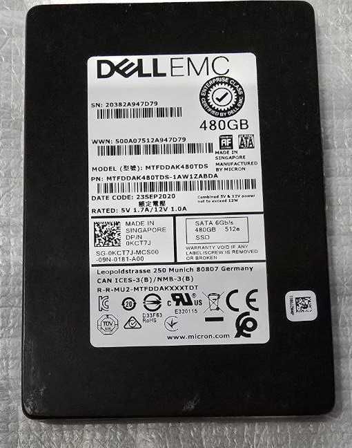 Dell EMC 480GB SSD SATA MU 6Gbps 512e 2.5" Hot-plug S4610
