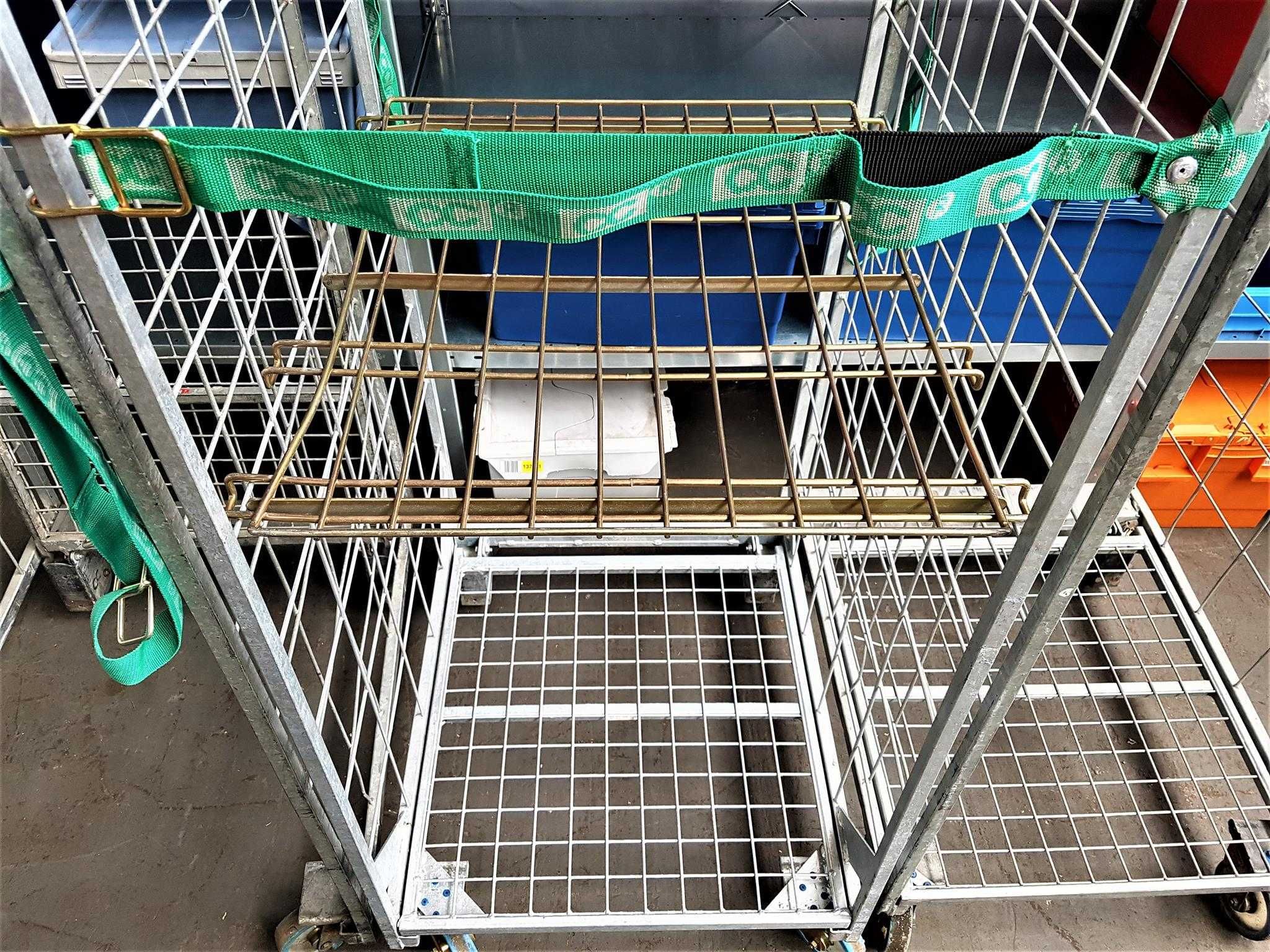 Wózek Transportowy Gniazdowy Magazynowy Siatkowy Kosz Platforma 80x67