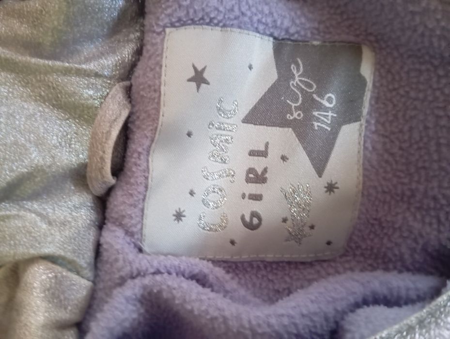 Kurtka zimowa srebrna dziewczęca 140