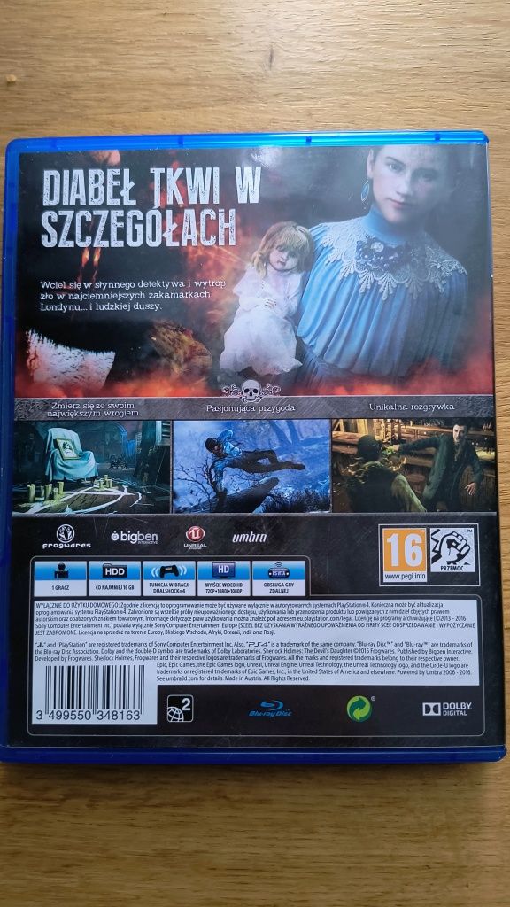 Sherlock Holmes the devils daughter PS4 PL jak nowa