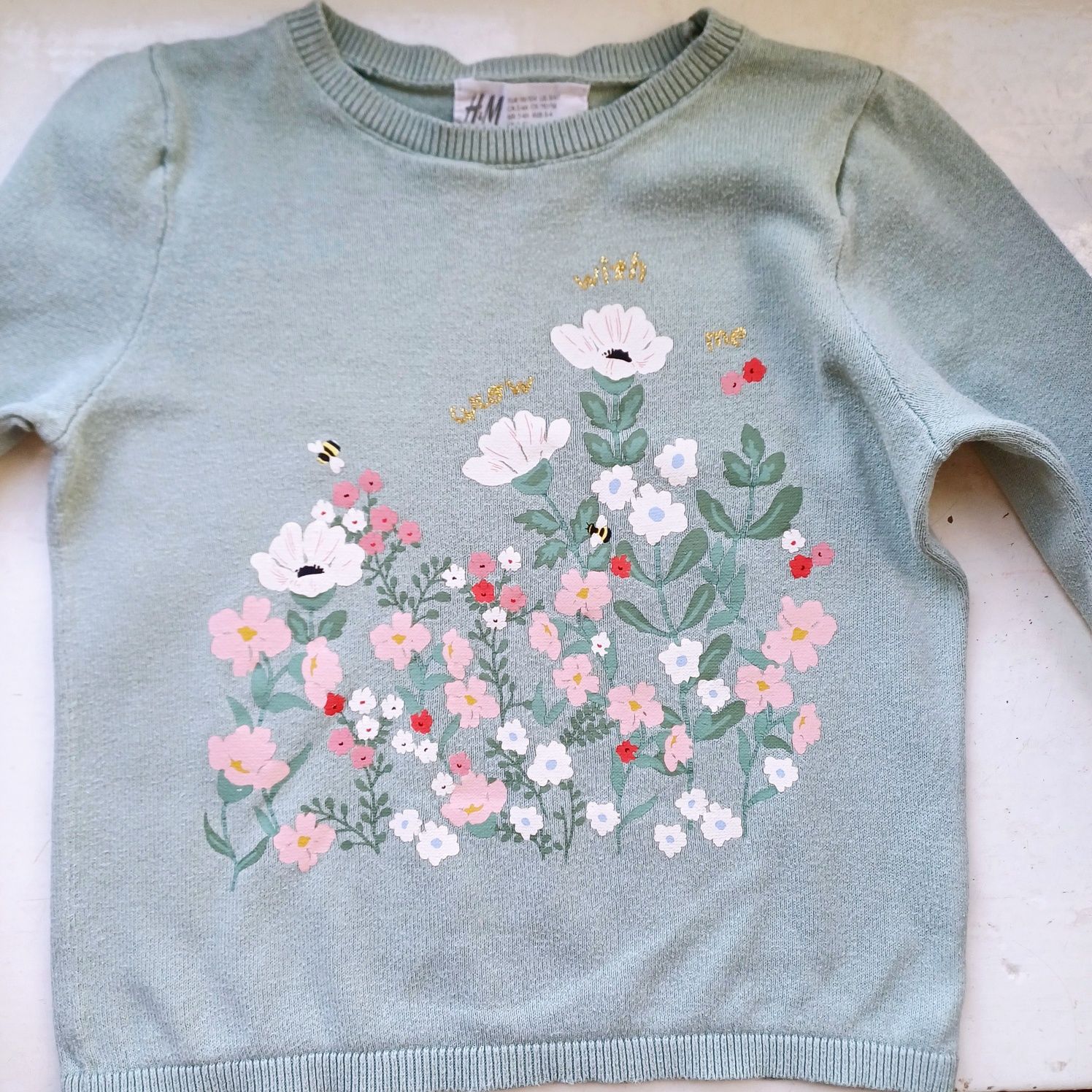 Sweterek kwiaty H&M 98