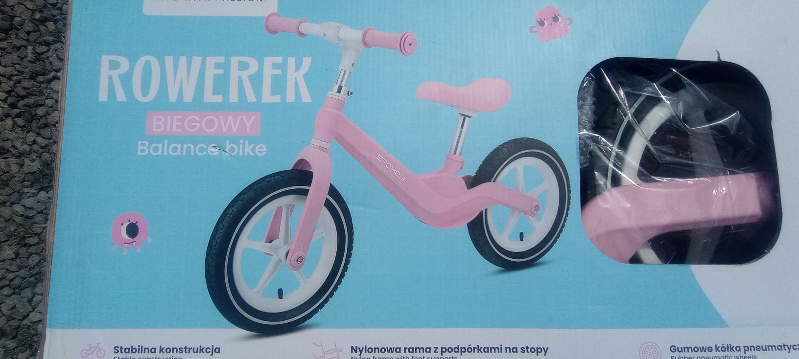 Lekki rower rowerek biegowy spokey RÓŻOWY lub czarny max 30kg