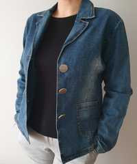 Żakiet, kurtka damska jeansowa vintage XL