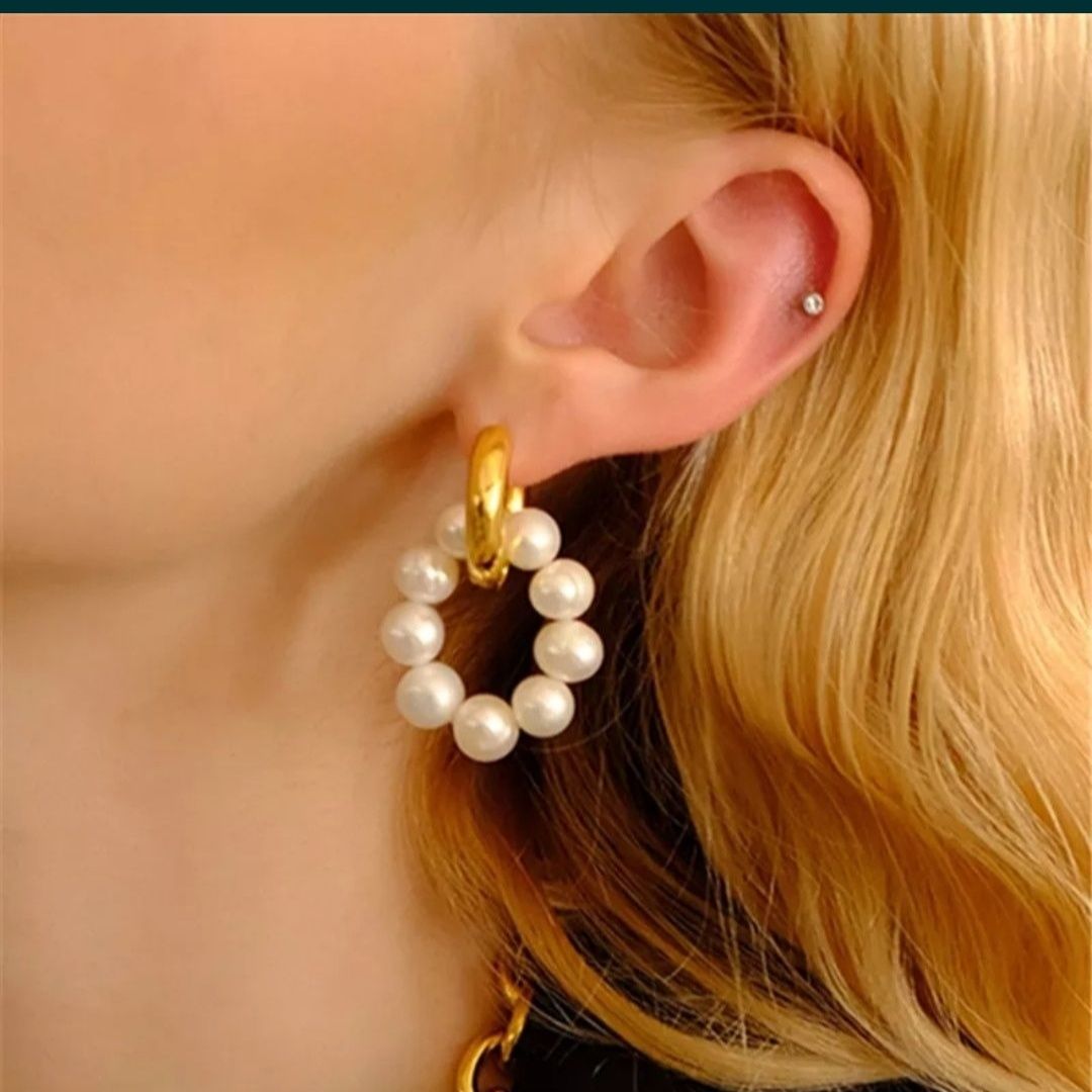 Kolczyki posrebrzane z perłami naturalnymi