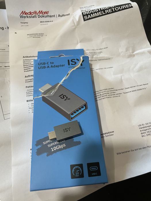 OTG перехідник адаптер USB A - Type C ISY