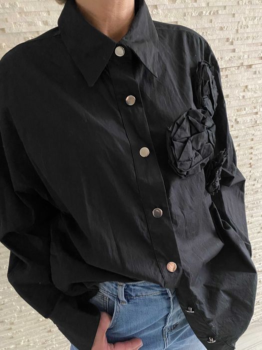 Valentino  nowa koszula z różą kwiaty ala 3D Cudo M-L