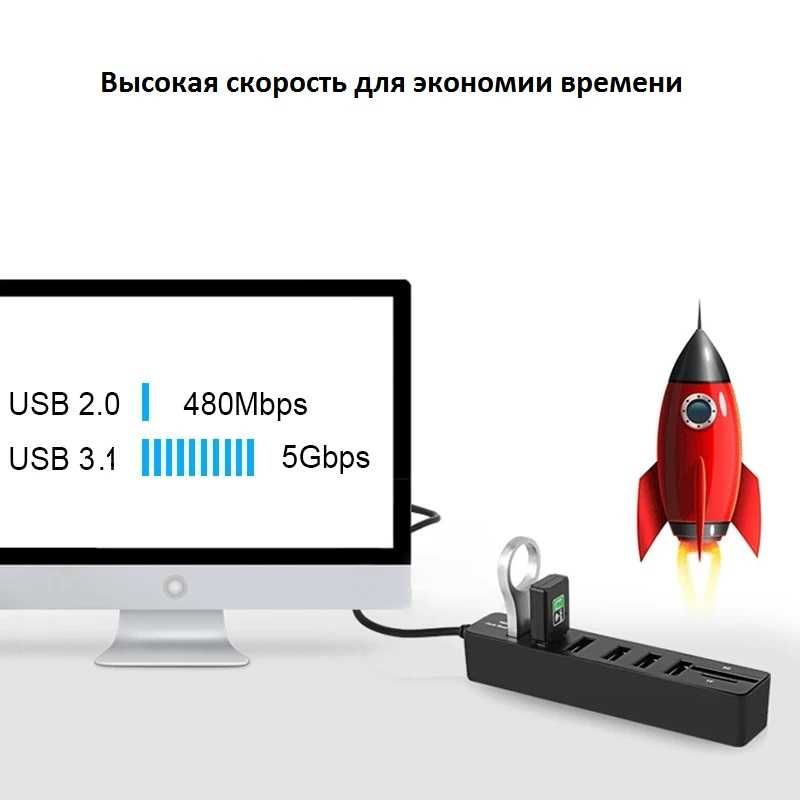 USB 3.1 удлинитель | Расширитель портов | Хаб | Картридер | Переходник