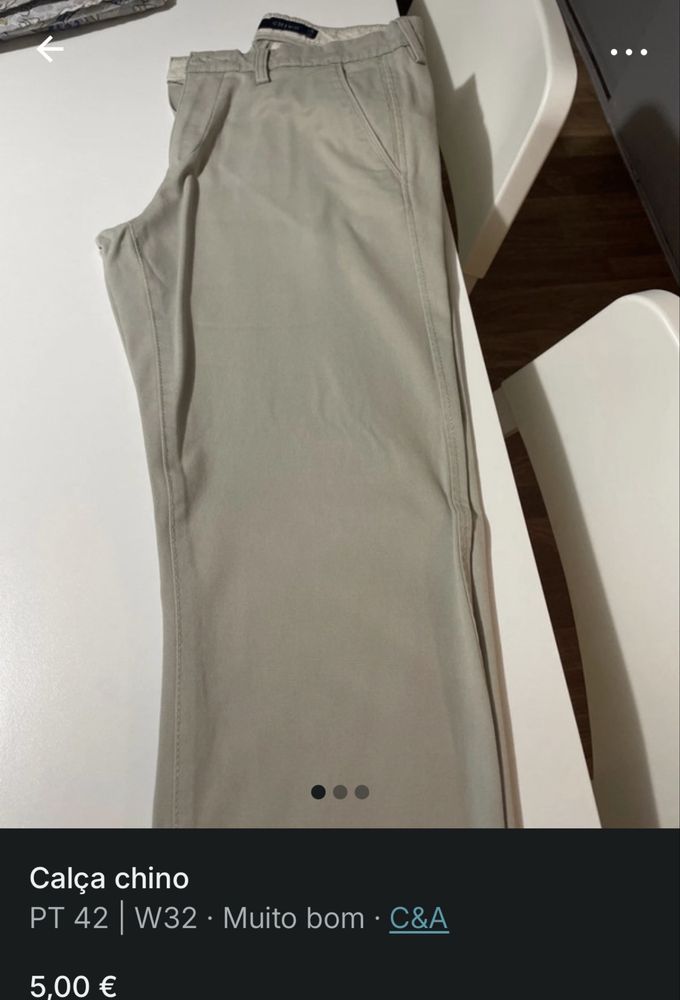 Calça chino bege
