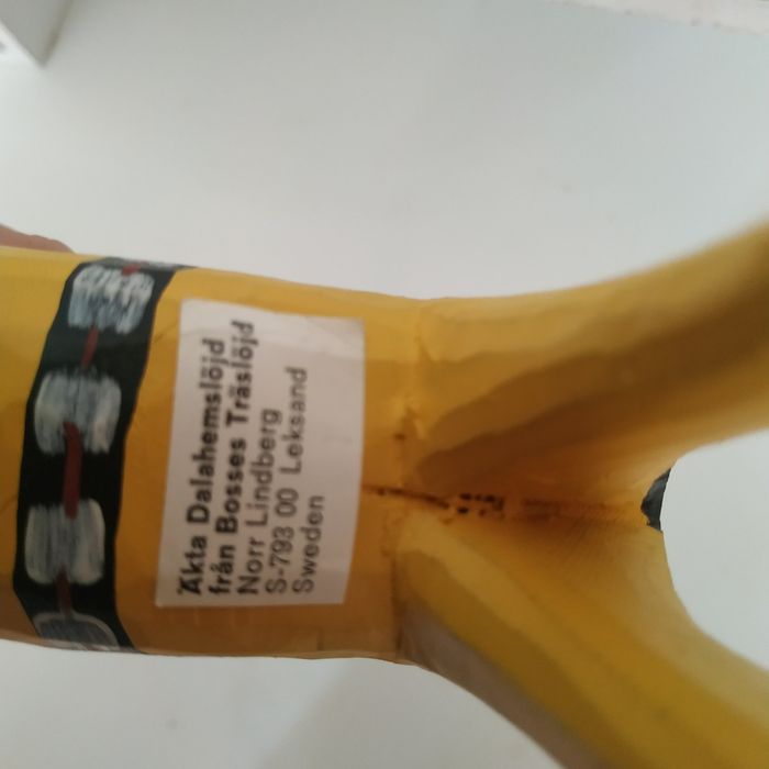 Konik Dalahäst  szwedzki Dalarna ręcznie wykonany kolekcjonerski żółty