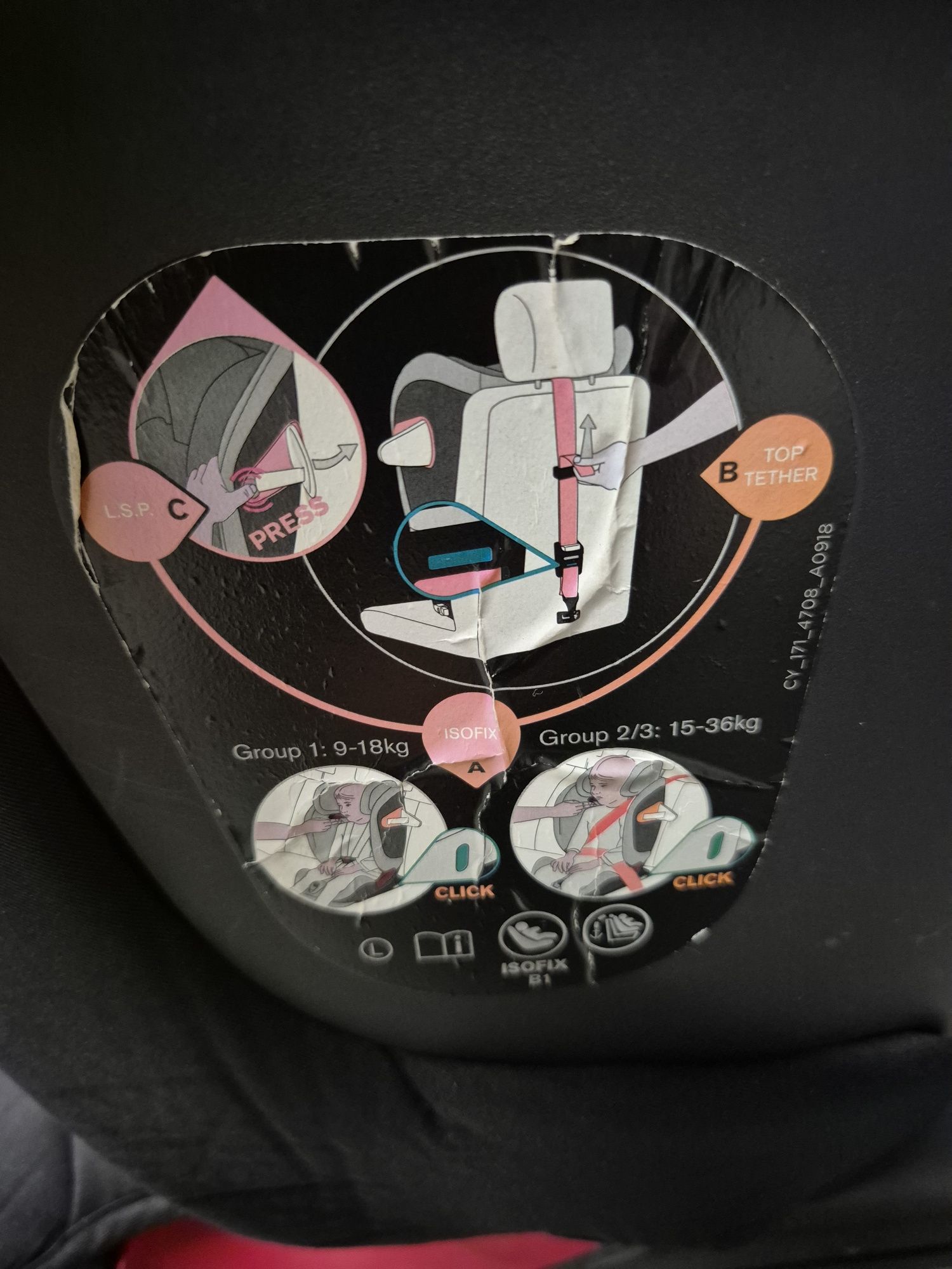 Fotelik samochodowy gb 9 do 18 kg i 15-36 kg. Isofix