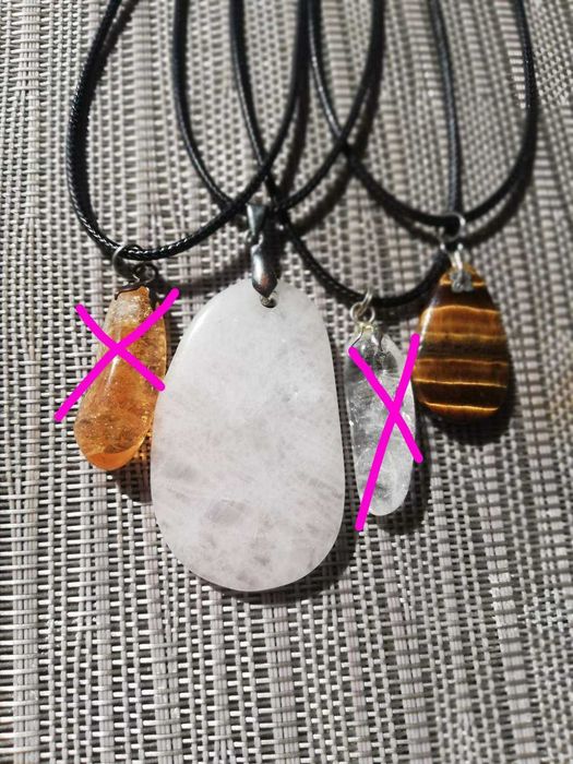 Натуральний  камінь підвіска тигрове око рожевий кварц цитрин кртшталь